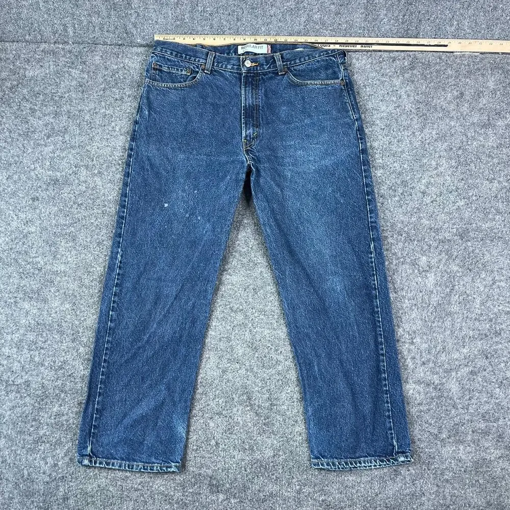 Levis 505 Jeans Mens Size 38x29 Blue Denim Regular Fit Straight Leg Classic